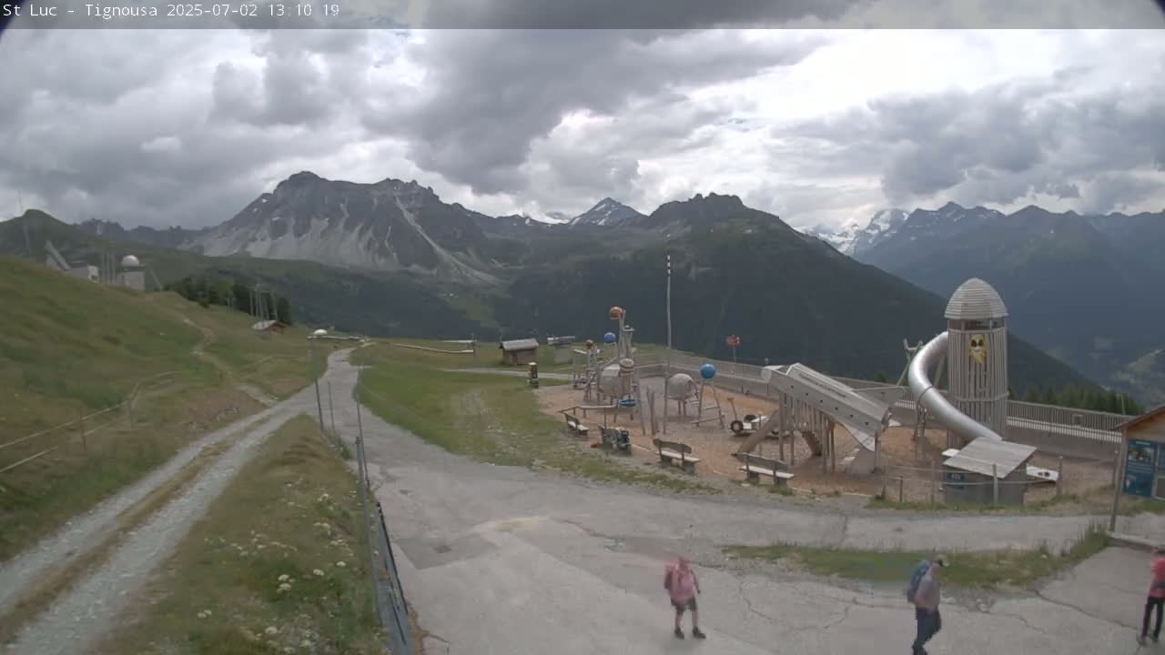 Saint Luc, Tignousa & Swiss Alps View  Live Cam - Anniviers, Sierre, Valais, Switzerland