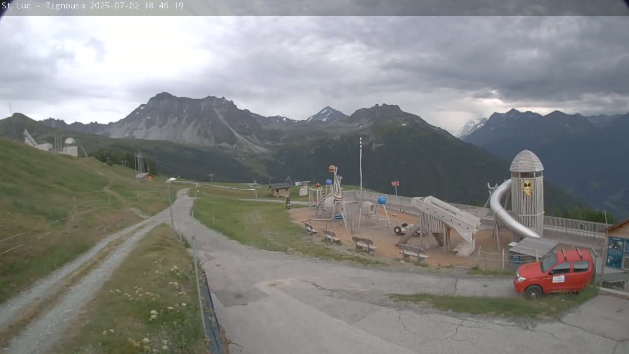 Saint Luc, Tignousa & Swiss Alps View  Live Cam - Anniviers, Sierre, Valais, Switzerland