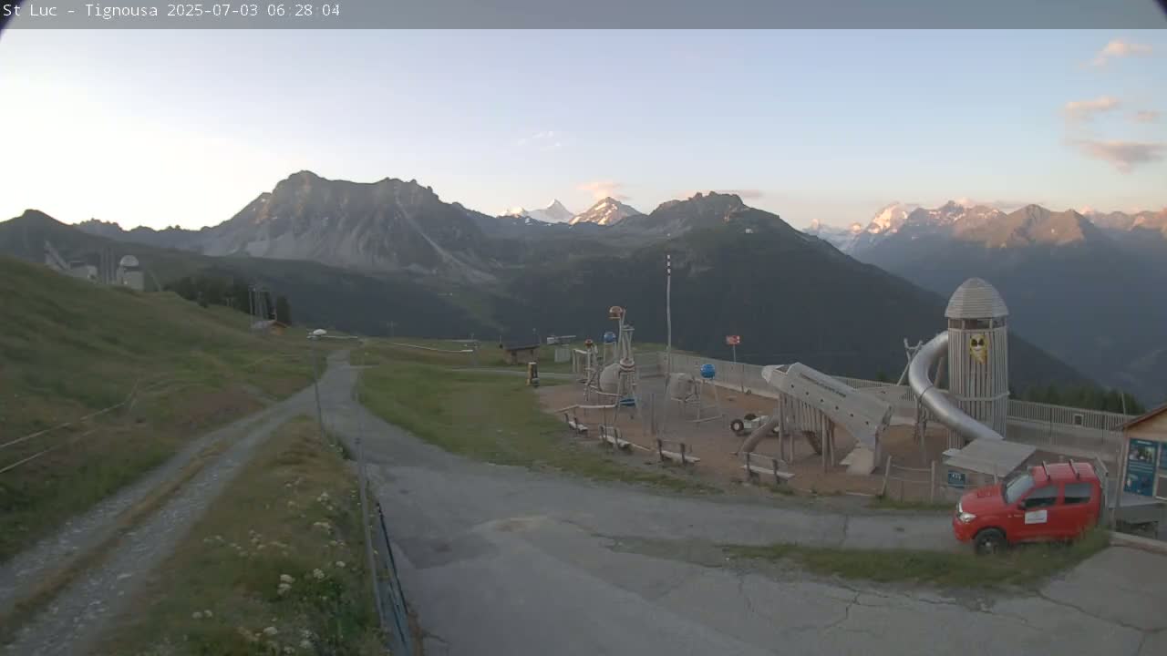 Saint Luc, Tignousa & Swiss Alps View  Live Cam - Anniviers, Sierre, Valais, Switzerland