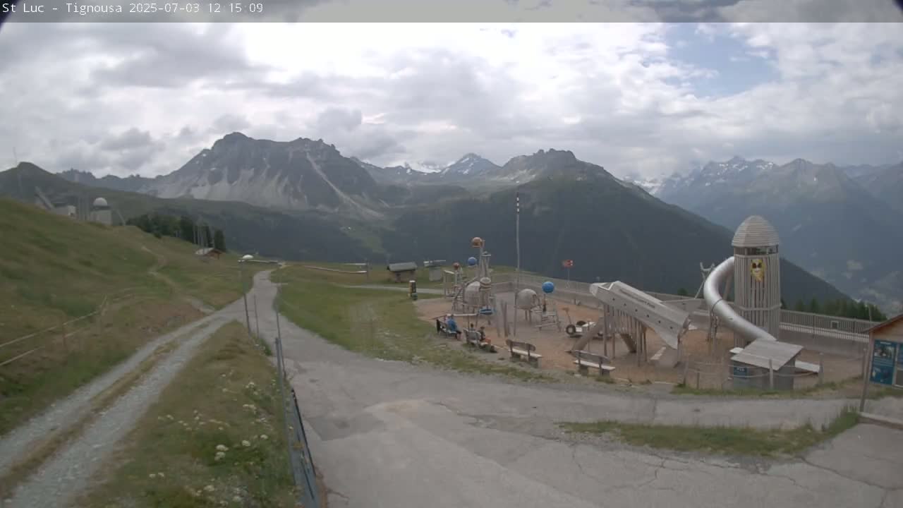 Saint Luc, Tignousa & Swiss Alps View  Live Cam - Anniviers, Sierre, Valais, Switzerland