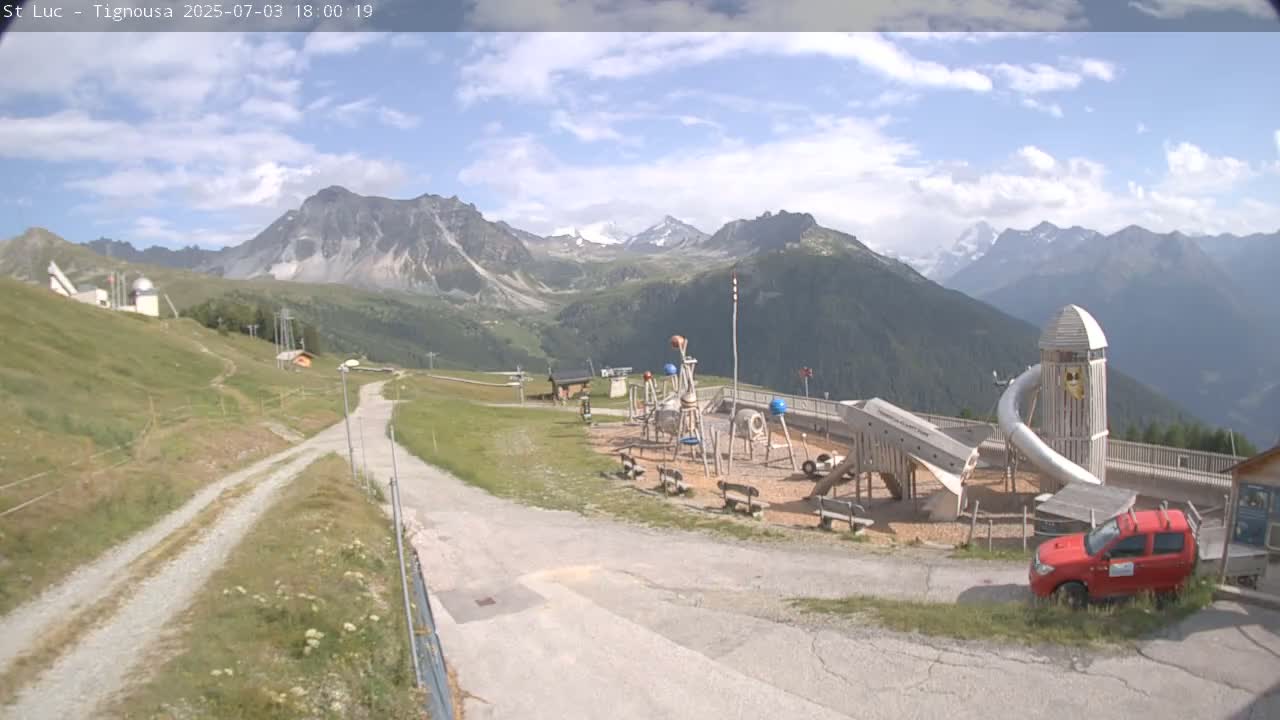 Saint Luc, Tignousa & Swiss Alps View  Live Cam - Anniviers, Sierre, Valais, Switzerland