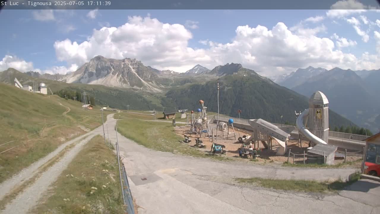 Saint Luc, Tignousa & Swiss Alps View  Live Cam - Anniviers, Sierre, Valais, Switzerland