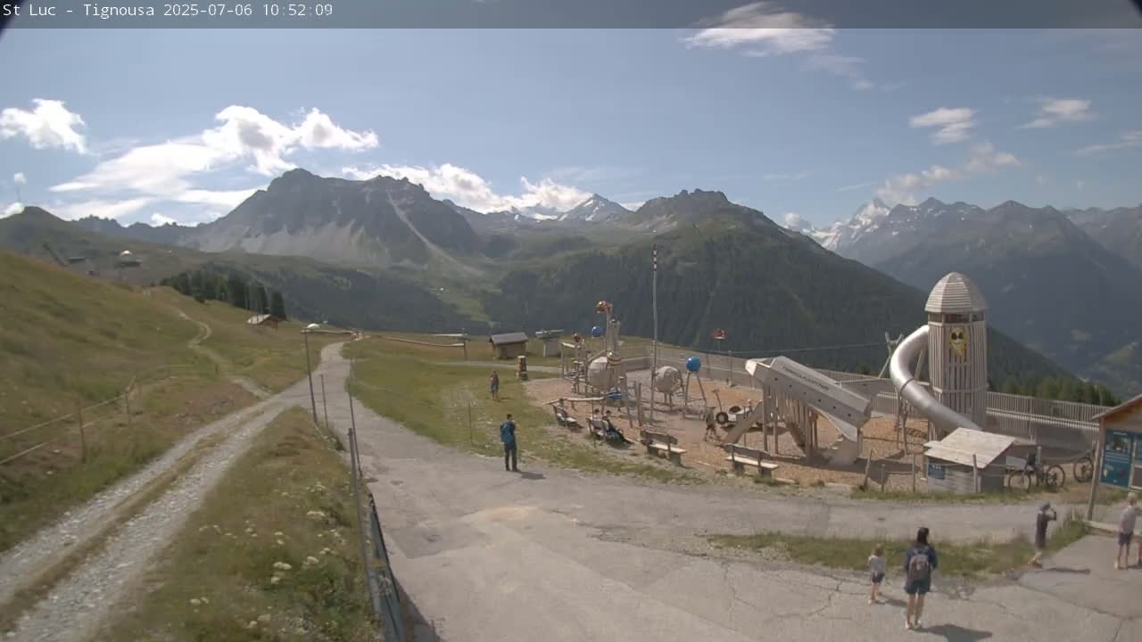 Saint Luc, Tignousa & Swiss Alps View  Live Cam - Anniviers, Sierre, Valais, Switzerland