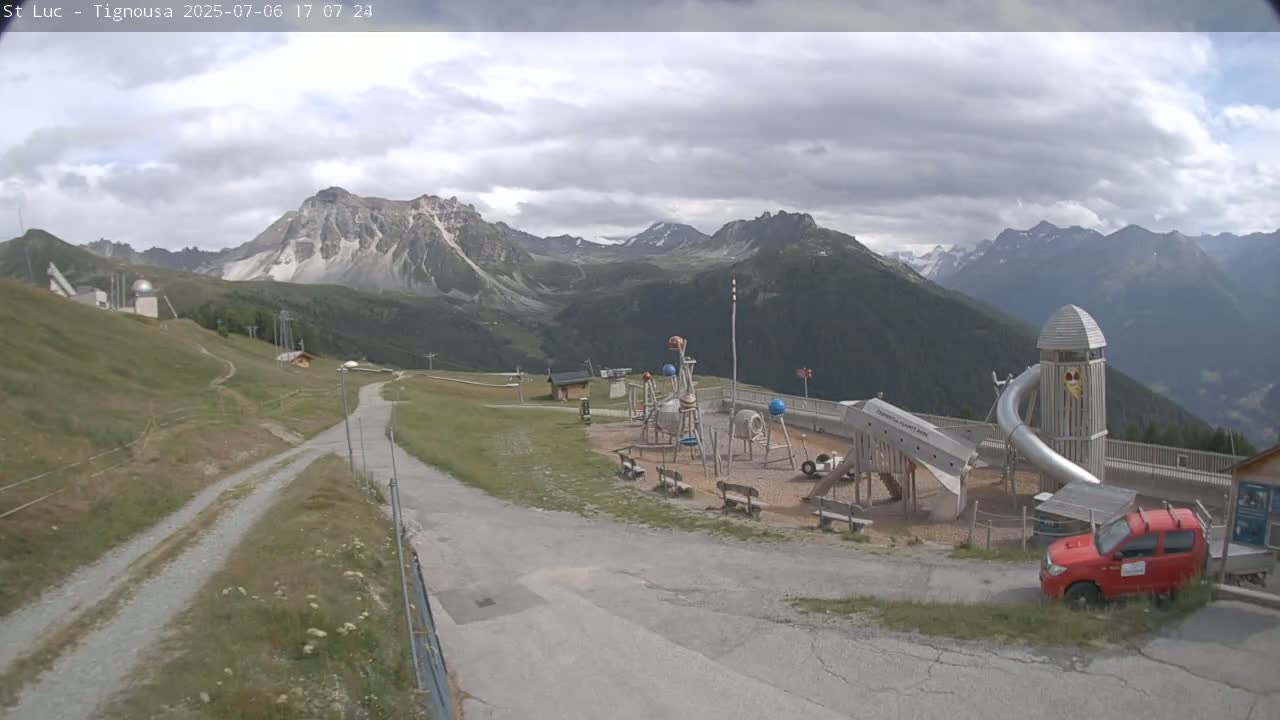 Saint Luc, Tignousa & Swiss Alps View  Live Cam - Anniviers, Sierre, Valais, Switzerland