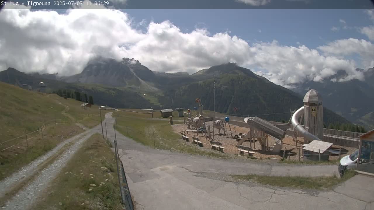 Saint Luc, Tignousa & Swiss Alps View  Live Cam - Anniviers, Sierre, Valais, Switzerland