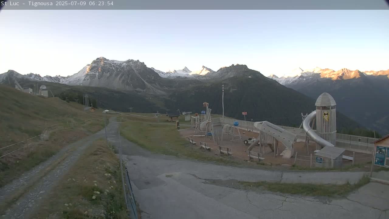 Saint Luc, Tignousa & Swiss Alps View  Live Cam - Anniviers, Sierre, Valais, Switzerland