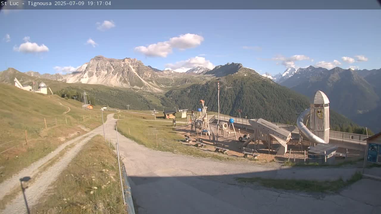 Saint Luc, Tignousa & Swiss Alps View  Live Cam - Anniviers, Sierre, Valais, Switzerland