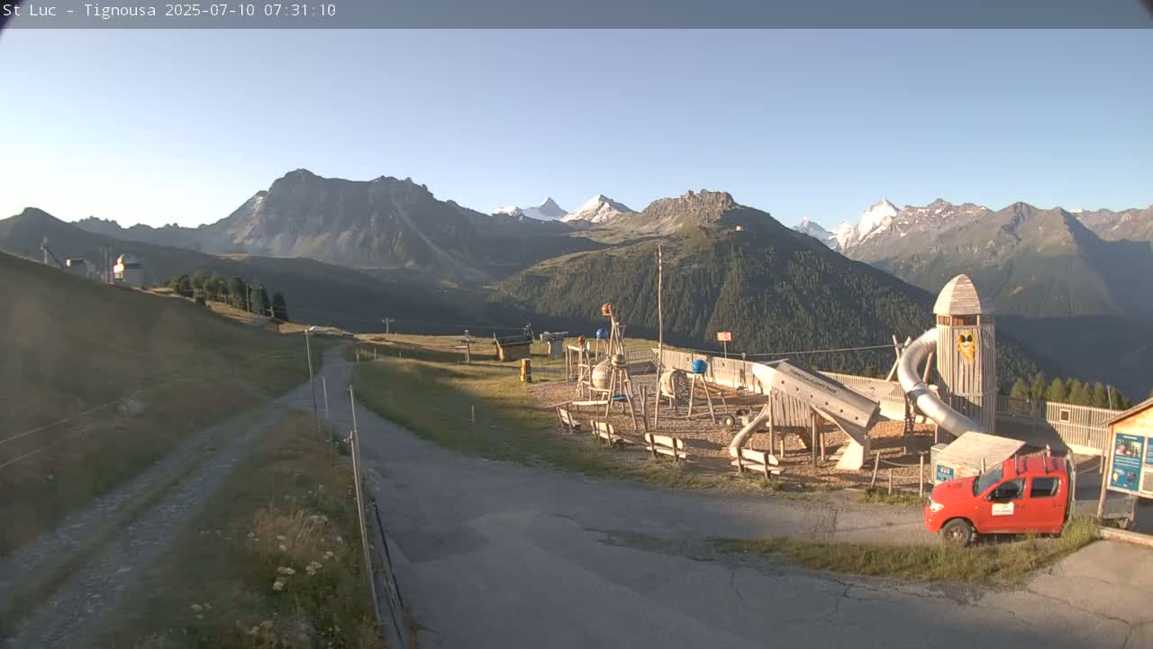 Saint Luc, Tignousa & Swiss Alps View  Live Cam - Anniviers, Sierre, Valais, Switzerland