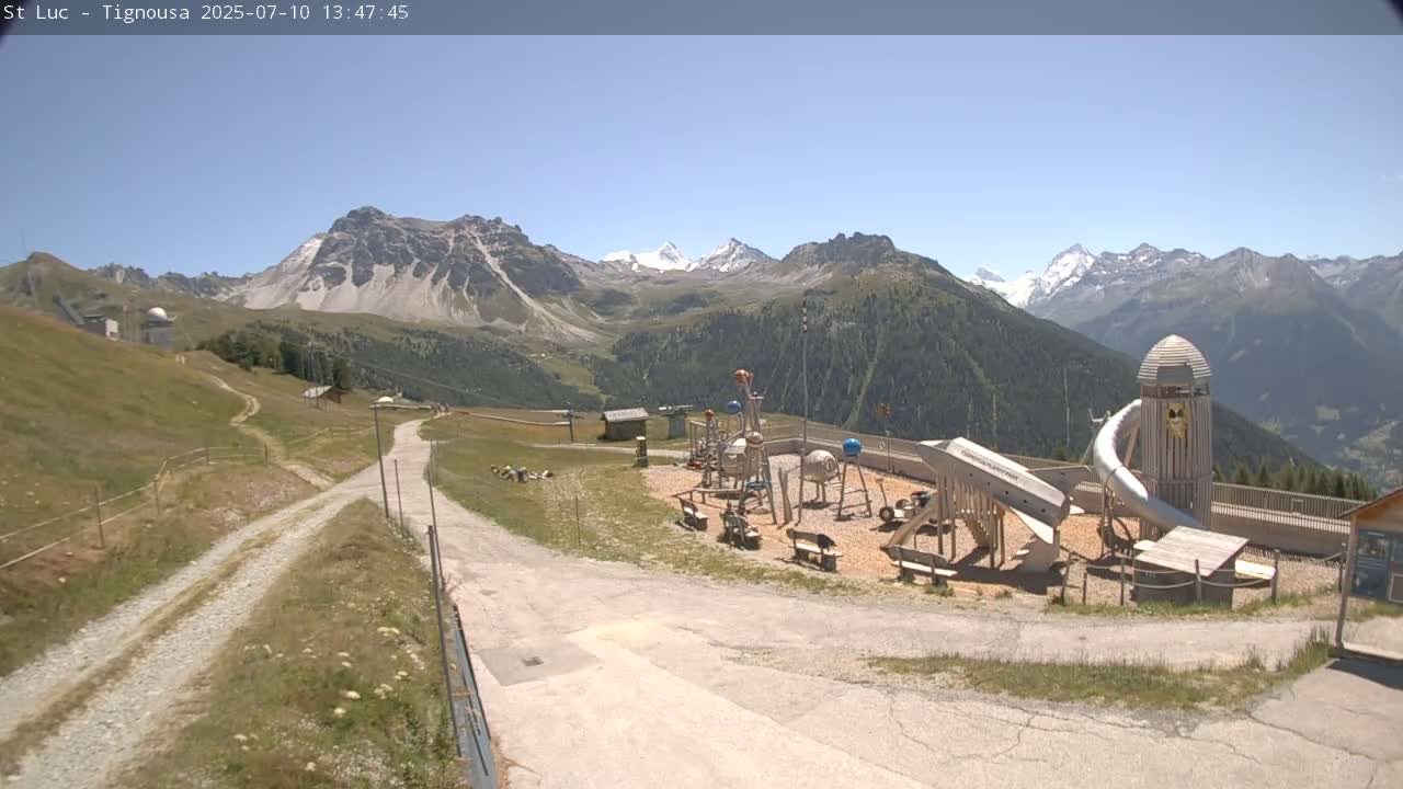 Saint Luc, Tignousa & Swiss Alps View  Live Cam - Anniviers, Sierre, Valais, Switzerland