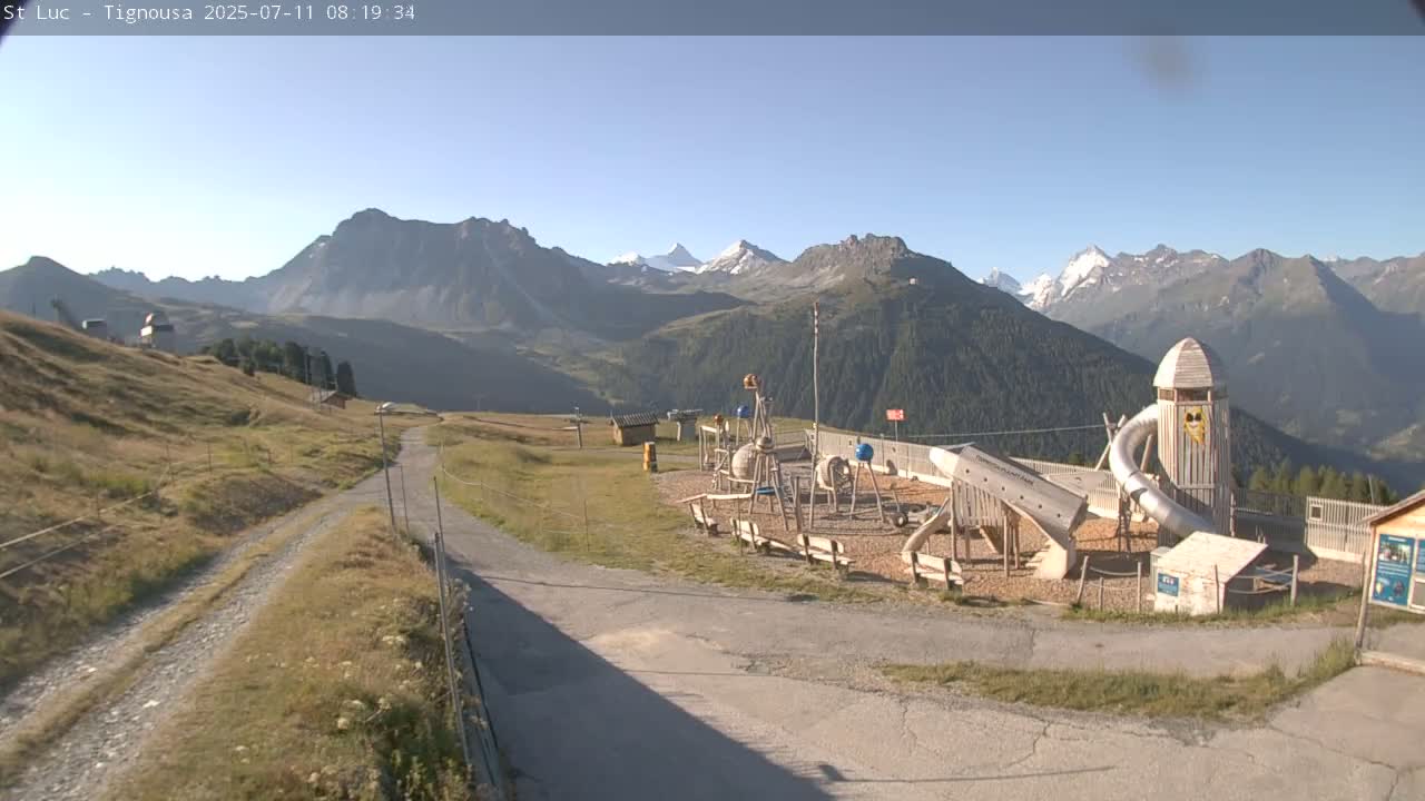 Saint Luc, Tignousa & Swiss Alps View  Live Cam - Anniviers, Sierre, Valais, Switzerland
