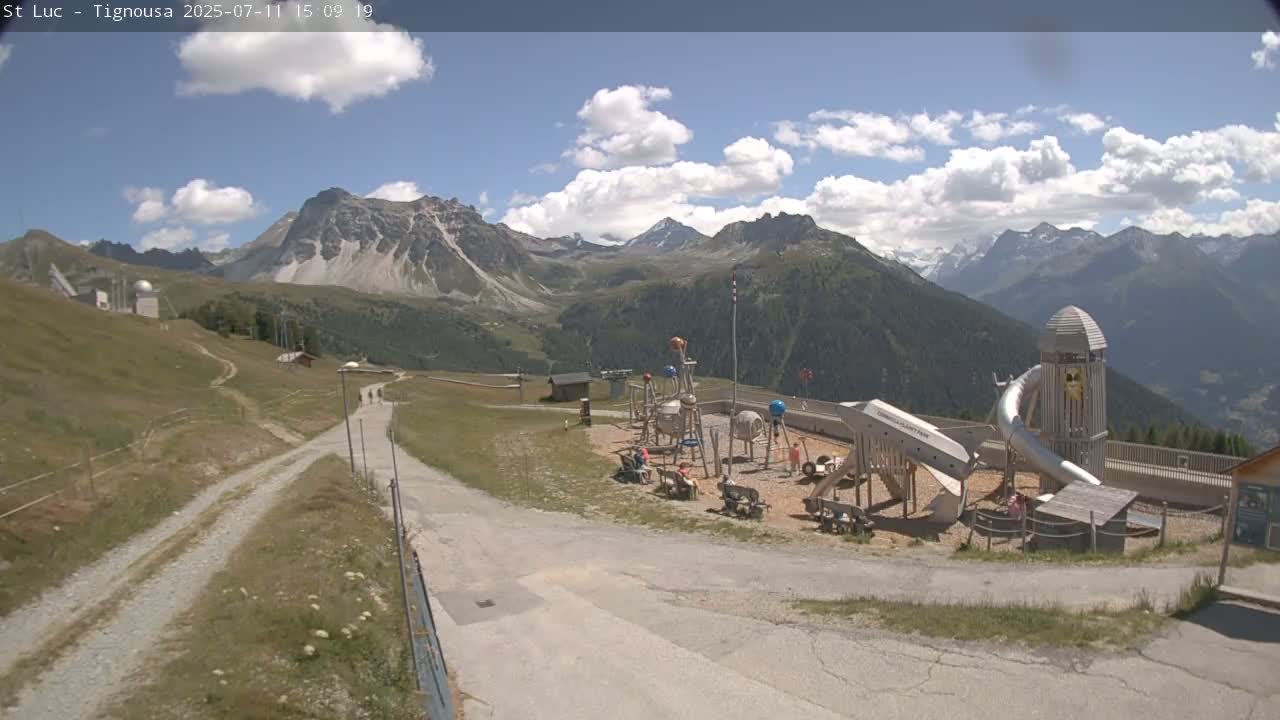 Saint Luc, Tignousa & Swiss Alps View  Live Cam - Anniviers, Sierre, Valais, Switzerland