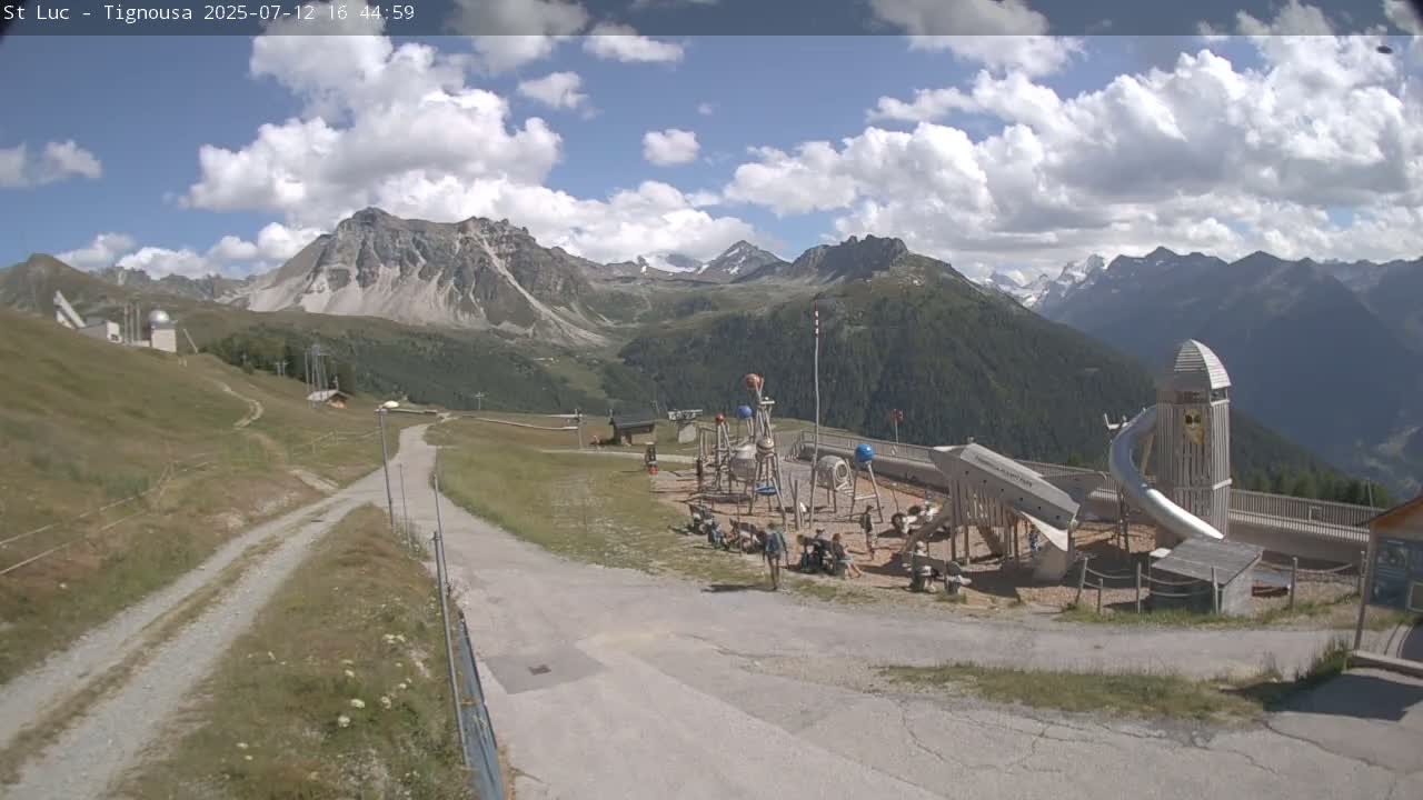 Saint Luc, Tignousa & Swiss Alps View  Live Cam - Anniviers, Sierre, Valais, Switzerland