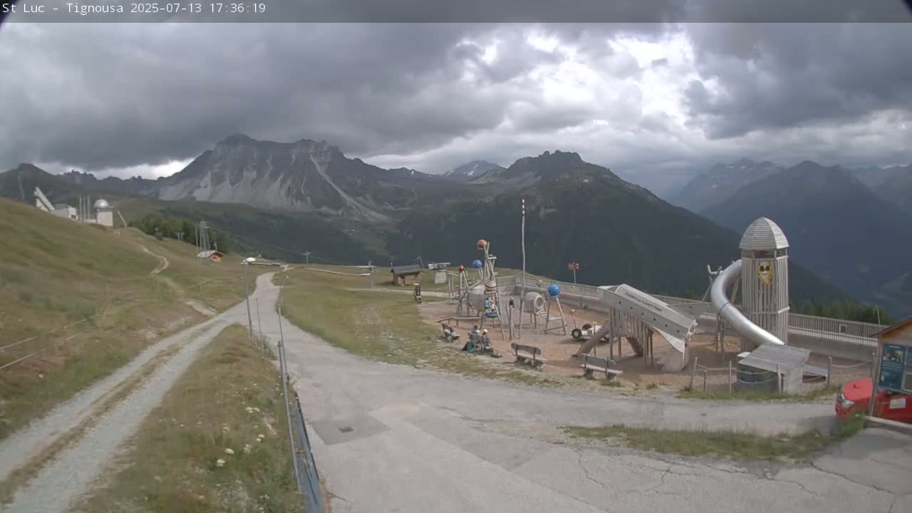 Saint Luc, Tignousa & Swiss Alps View  Live Cam - Anniviers, Sierre, Valais, Switzerland