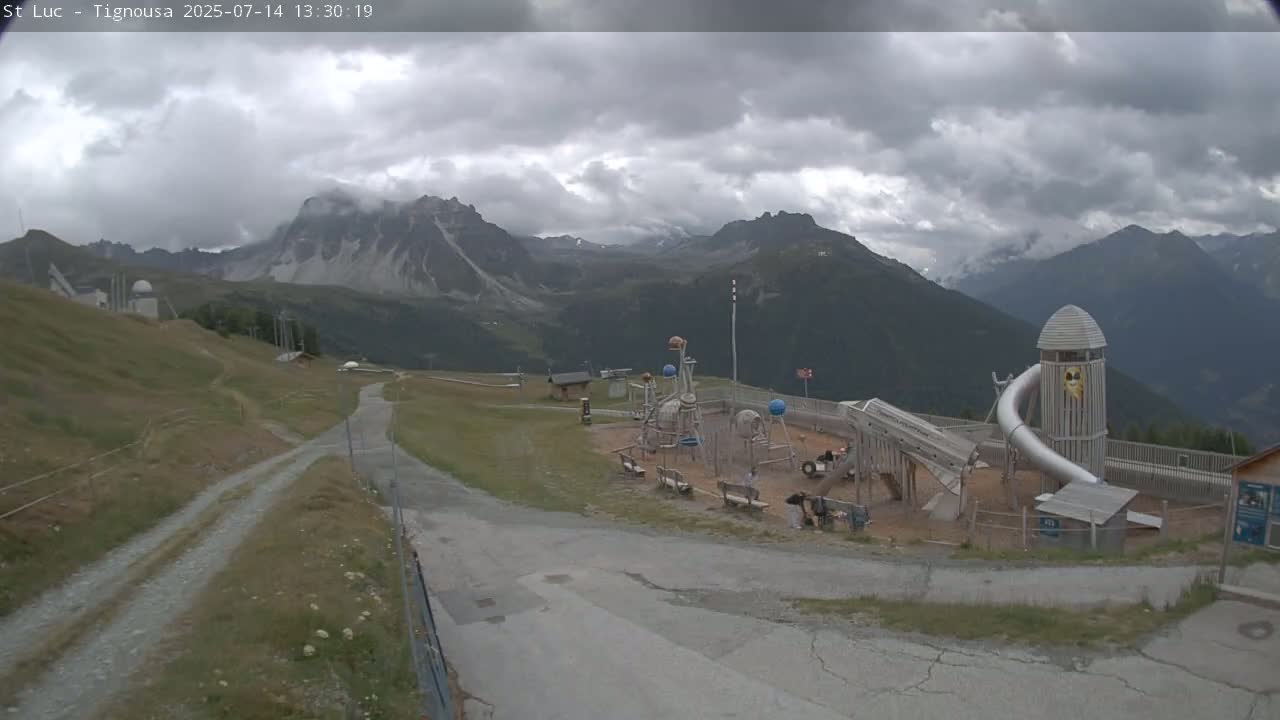 Saint Luc, Tignousa & Swiss Alps View  Live Cam - Anniviers, Sierre, Valais, Switzerland