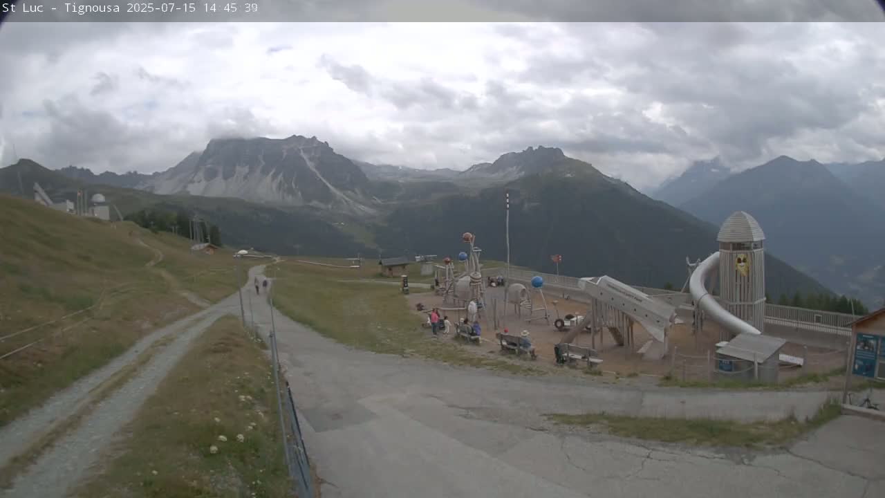 Saint Luc, Tignousa & Swiss Alps View  Live Cam - Anniviers, Sierre, Valais, Switzerland