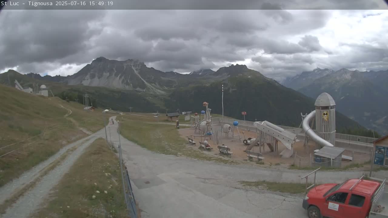 Saint Luc, Tignousa & Swiss Alps View  Live Cam - Anniviers, Sierre, Valais, Switzerland
