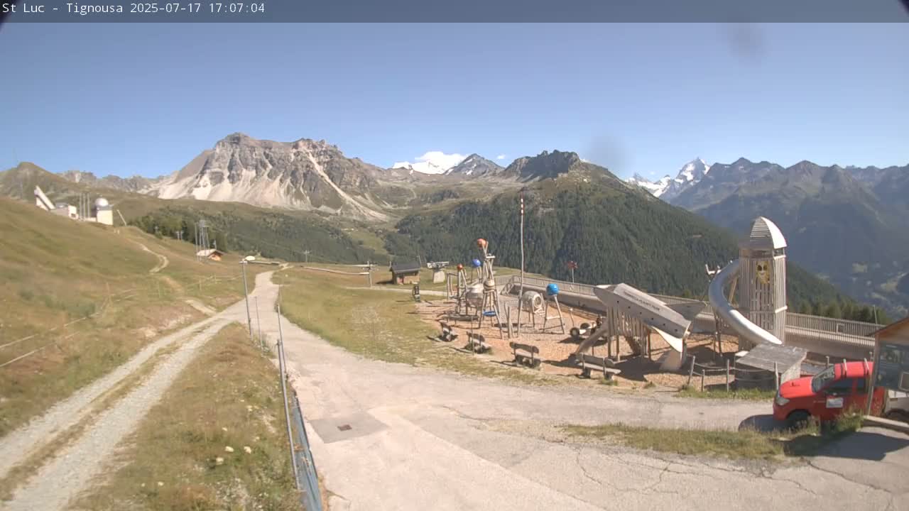 Saint Luc, Tignousa & Swiss Alps View  Live Cam - Anniviers, Sierre, Valais, Switzerland