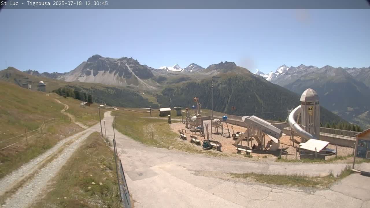 Saint Luc, Tignousa & Swiss Alps View  Live Cam - Anniviers, Sierre, Valais, Switzerland