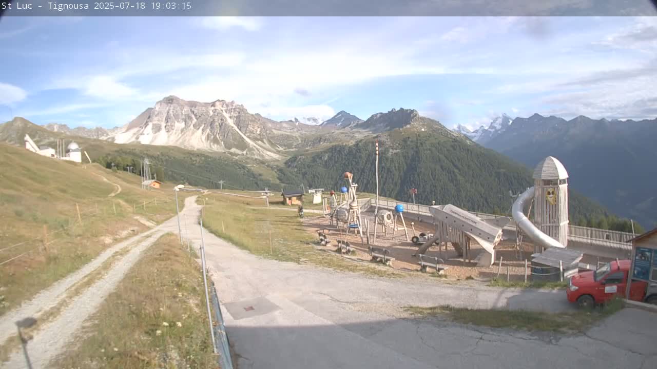 Saint Luc, Tignousa & Swiss Alps View  Live Cam - Anniviers, Sierre, Valais, Switzerland