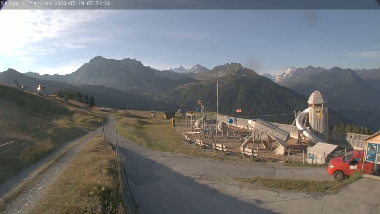 Saint Luc, Tignousa & Swiss Alps View  Live Cam - Anniviers, Sierre, Valais, Switzerland