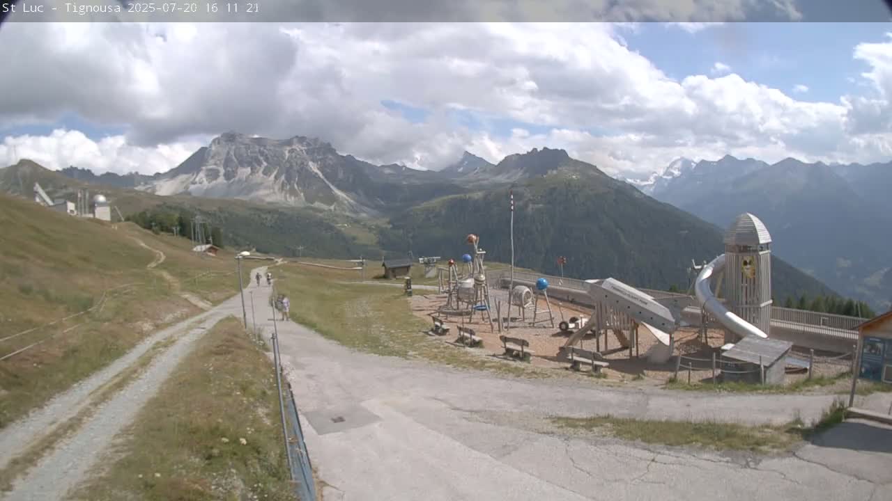 Saint Luc, Tignousa & Swiss Alps View  Live Cam - Anniviers, Sierre, Valais, Switzerland