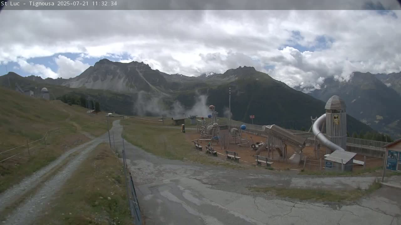 Saint Luc, Tignousa & Swiss Alps View  Live Cam - Anniviers, Sierre, Valais, Switzerland