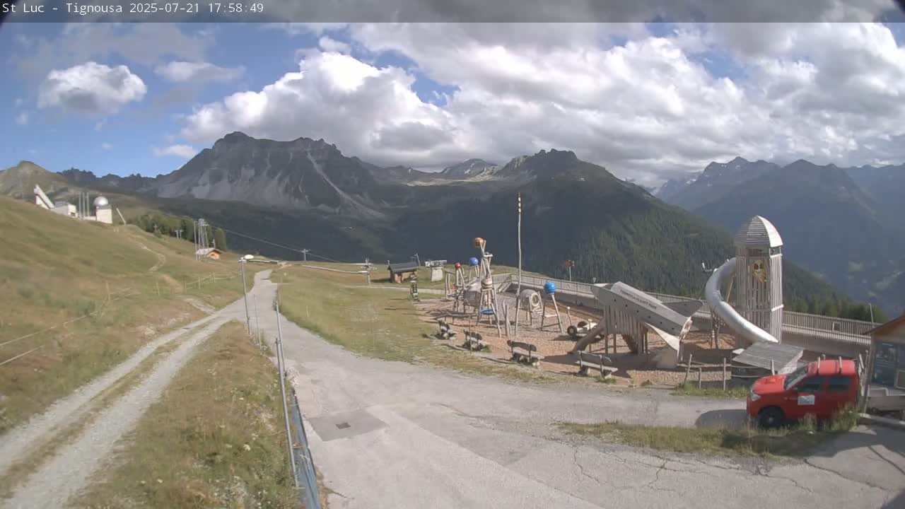 Saint Luc, Tignousa & Swiss Alps View  Live Cam - Anniviers, Sierre, Valais, Switzerland