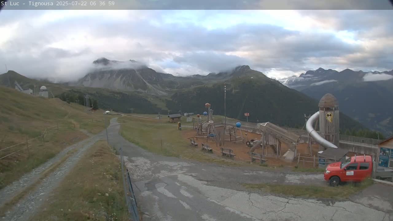 Saint Luc, Tignousa & Swiss Alps View  Live Cam - Anniviers, Sierre, Valais, Switzerland