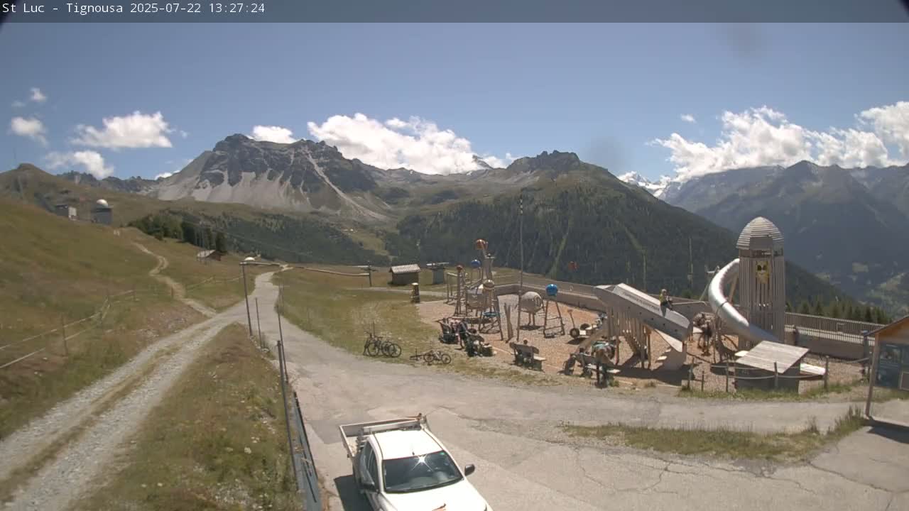 Saint Luc, Tignousa & Swiss Alps View  Live Cam - Anniviers, Sierre, Valais, Switzerland