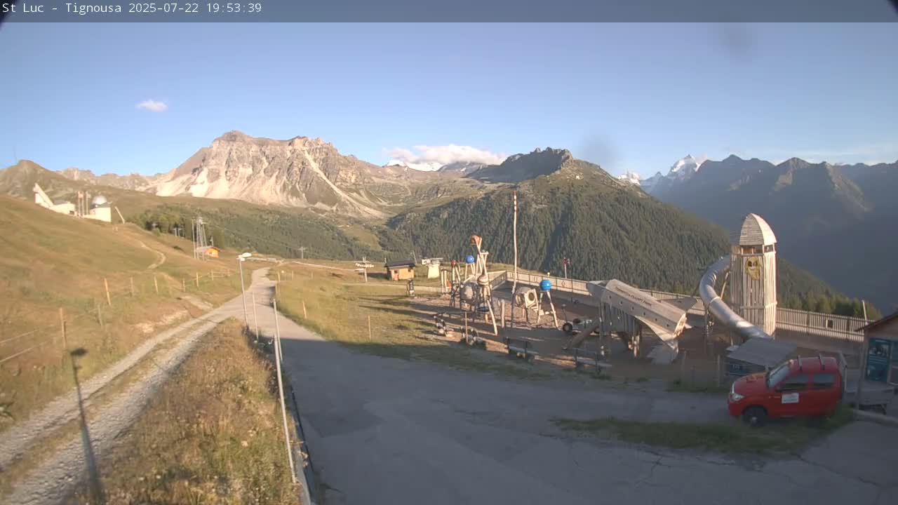 Saint Luc, Tignousa & Swiss Alps View  Live Cam - Anniviers, Sierre, Valais, Switzerland