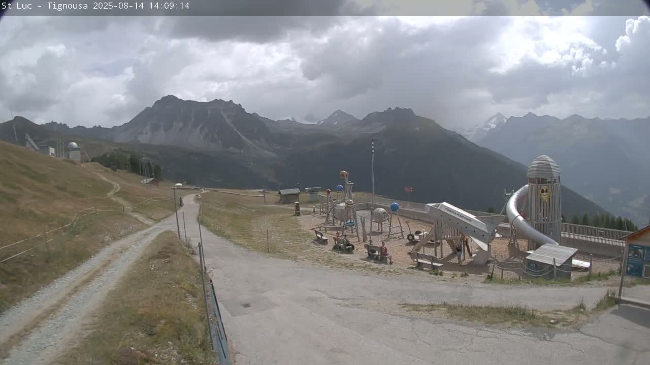 Saint Luc, Tignousa & Swiss Alps View  Live Cam - Anniviers, Sierre, Valais, Switzerland