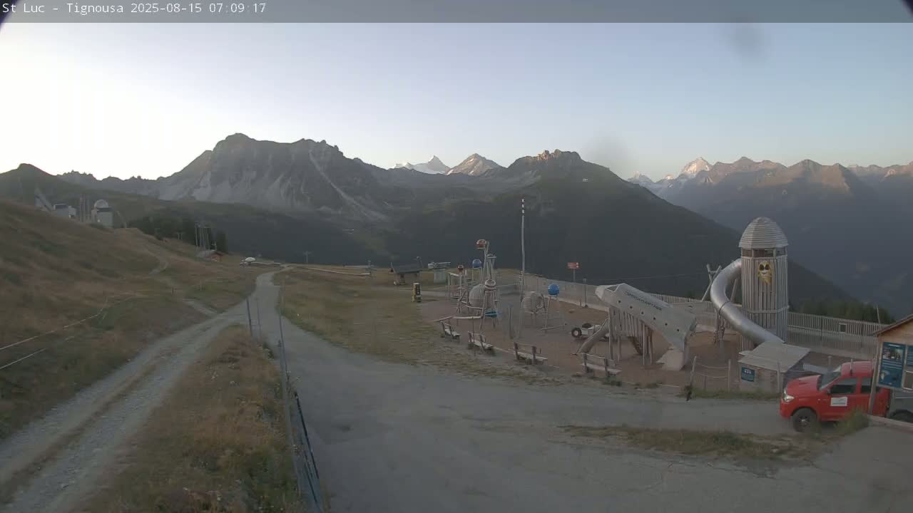 Saint Luc, Tignousa & Swiss Alps View  Live Cam - Anniviers, Sierre, Valais, Switzerland