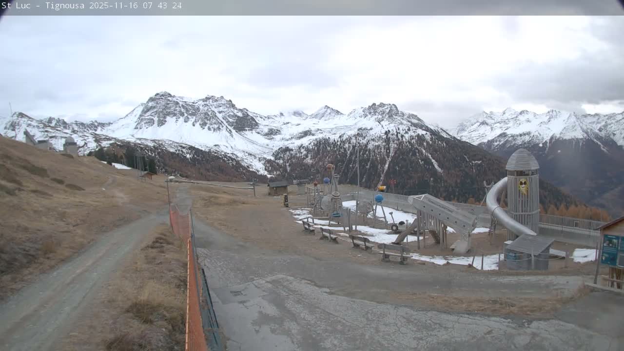 Saint Luc, Tignousa & Swiss Alps View  Live Cam - Anniviers, Sierre, Valais, Switzerland