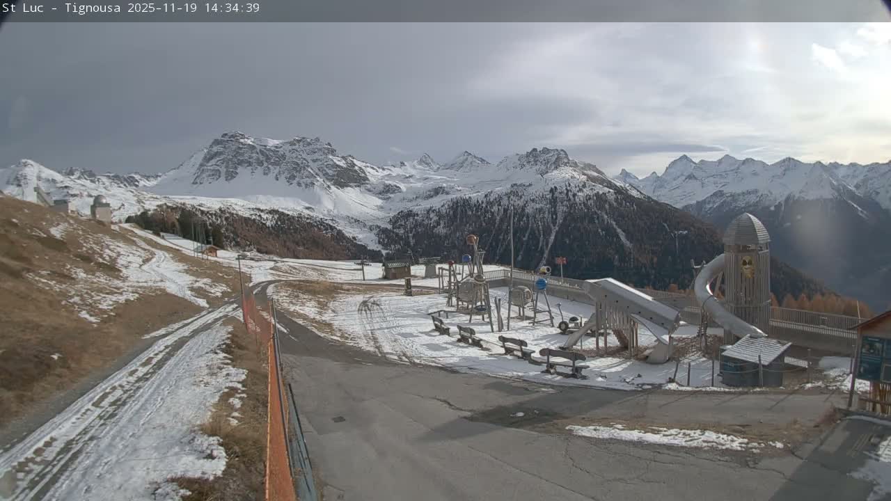 Saint Luc, Tignousa & Swiss Alps View  Live Cam - Anniviers, Sierre, Valais, Switzerland