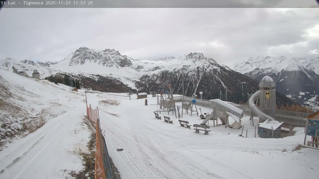 Saint Luc, Tignousa & Swiss Alps View  Live Cam - Anniviers, Sierre, Valais, Switzerland