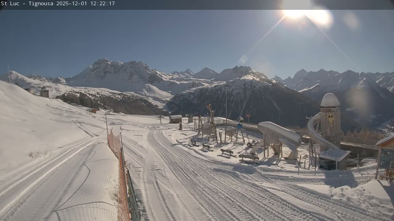 Saint Luc, Tignousa & Swiss Alps View  Live Cam - Anniviers, Sierre, Valais, Switzerland