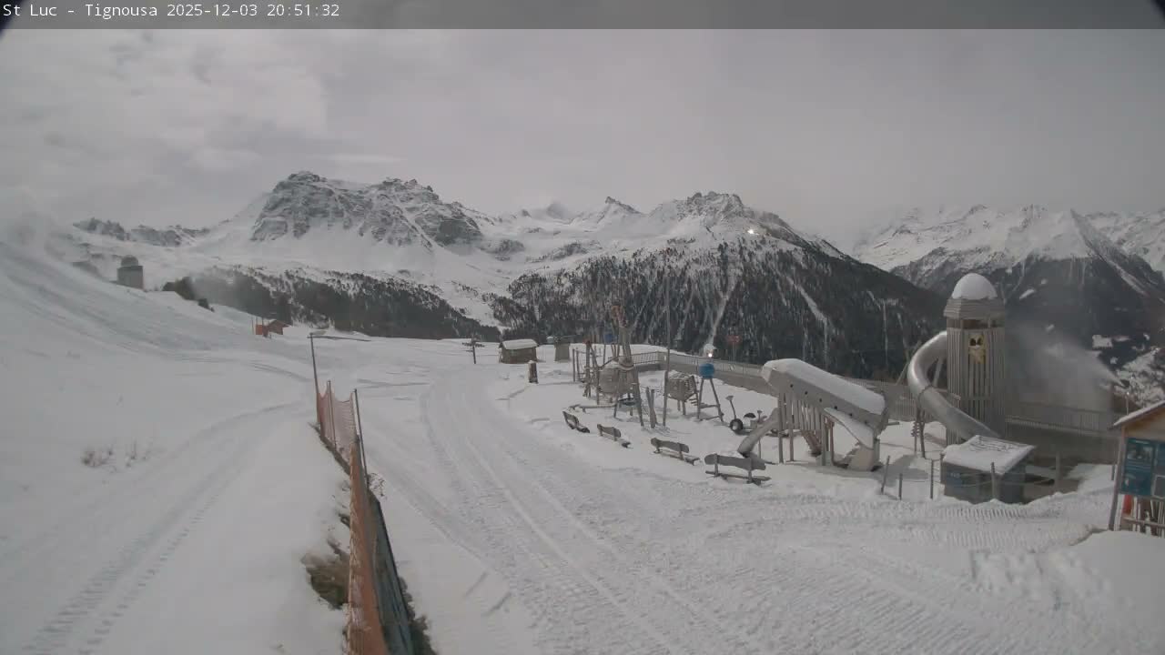 Saint Luc, Tignousa & Swiss Alps View  Live Cam - Anniviers, Sierre, Valais, Switzerland