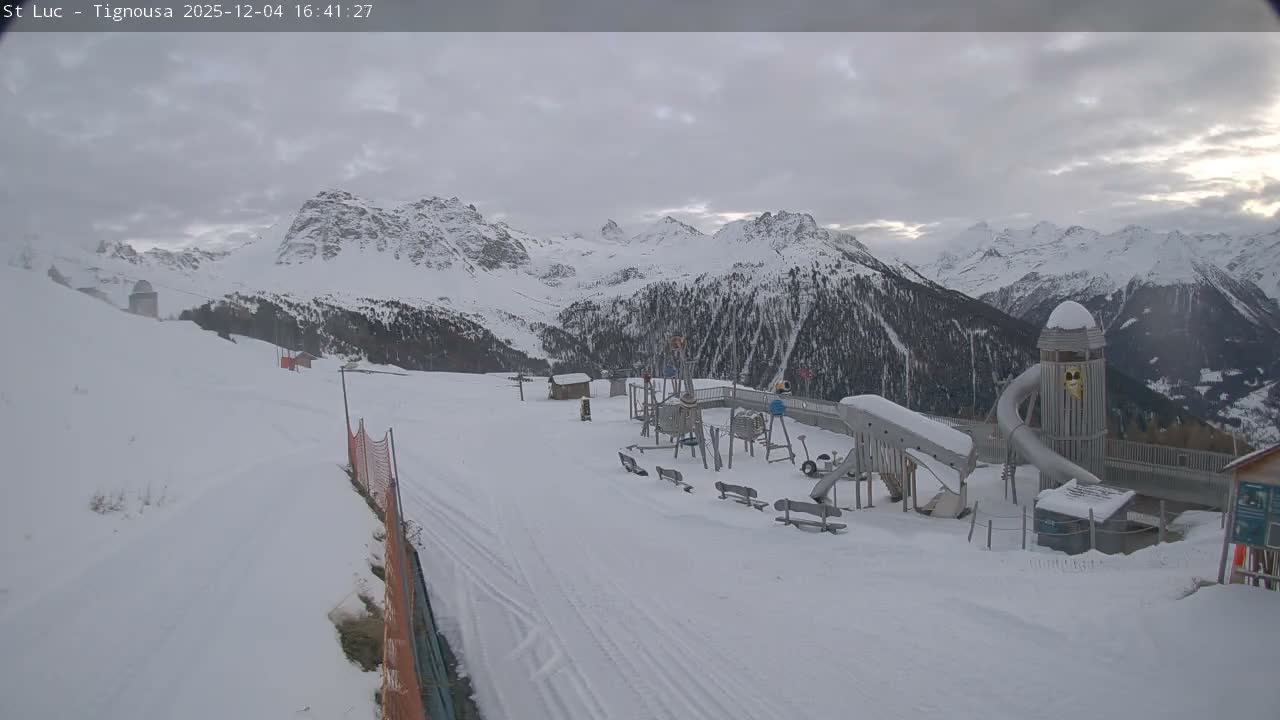 Saint Luc, Tignousa & Swiss Alps View  Live Cam - Anniviers, Sierre, Valais, Switzerland