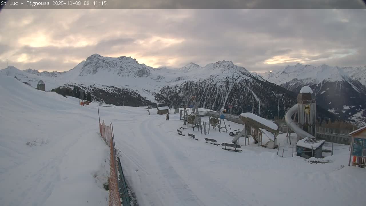 Saint Luc, Tignousa & Swiss Alps View  Live Cam - Anniviers, Sierre, Valais, Switzerland