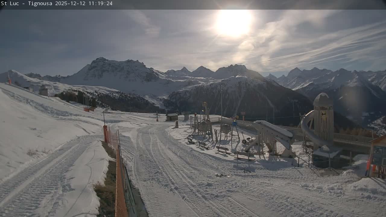 Saint Luc, Tignousa & Swiss Alps View  Live Cam - Anniviers, Sierre, Valais, Switzerland