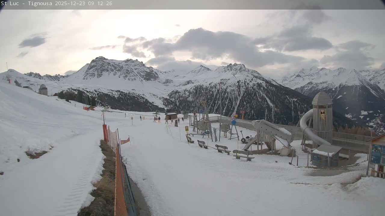 Saint Luc, Tignousa & Swiss Alps View  Live Cam - Anniviers, Sierre, Valais, Switzerland