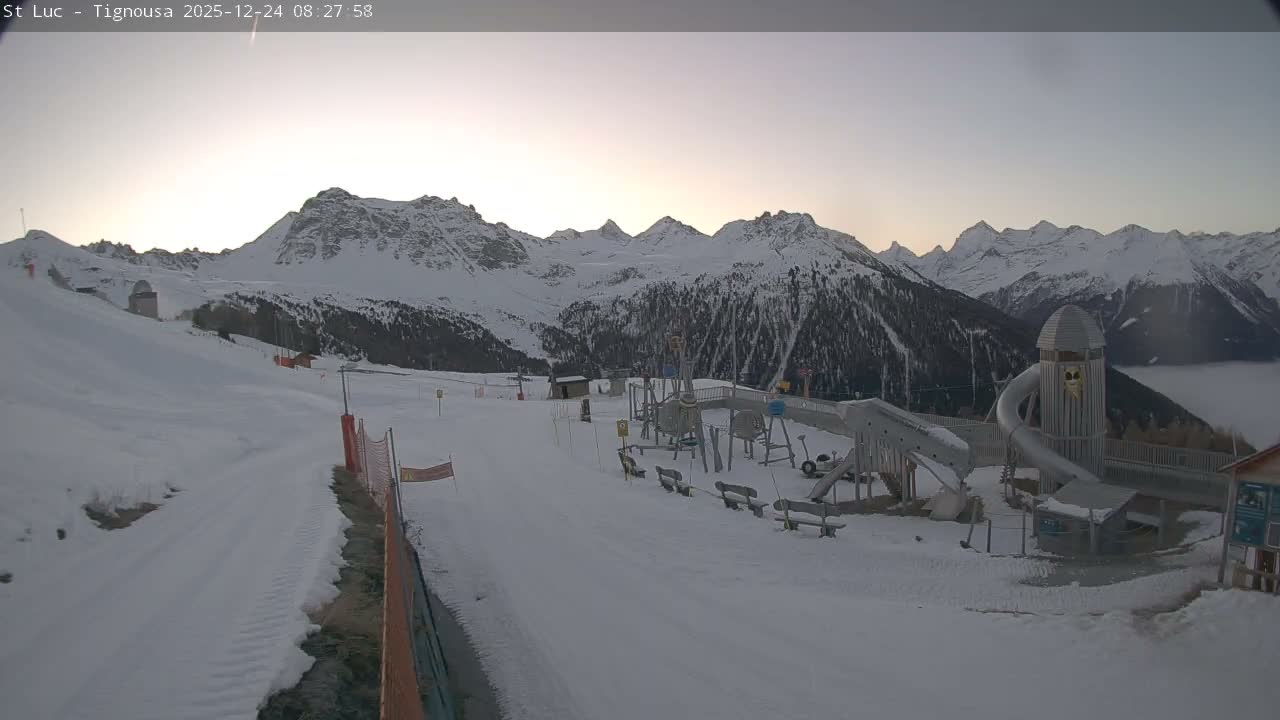 Saint Luc, Tignousa & Swiss Alps View  Live Cam - Anniviers, Sierre, Valais, Switzerland