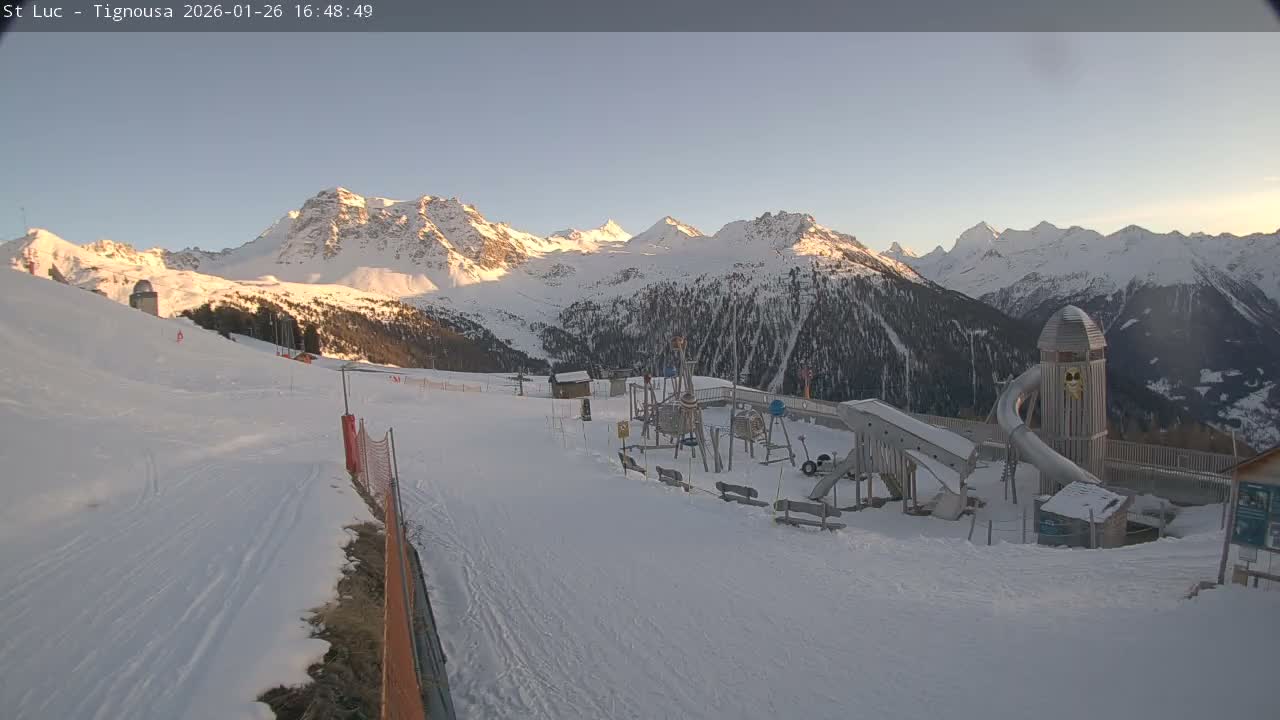 Saint Luc, Tignousa & Swiss Alps View  Live Cam - Anniviers, Sierre, Valais, Switzerland