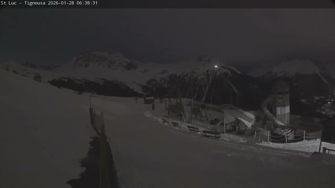 Saint Luc, Tignousa & Swiss Alps View  Live Cam - Anniviers, Sierre, Valais, Switzerland