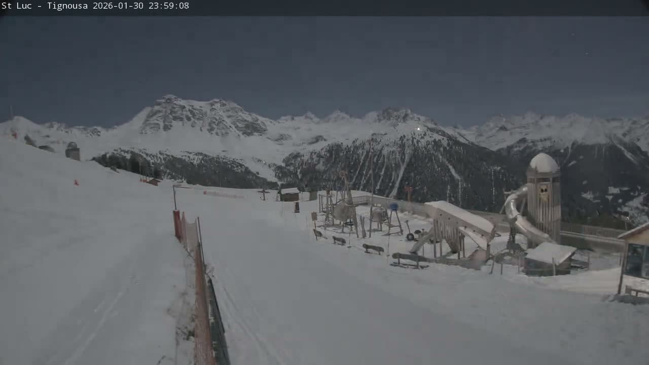 Saint Luc, Tignousa & Swiss Alps View  Live Cam - Anniviers, Sierre, Valais, Switzerland