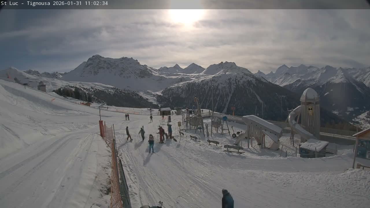 Saint Luc, Tignousa & Swiss Alps View  Live Cam - Anniviers, Sierre, Valais, Switzerland