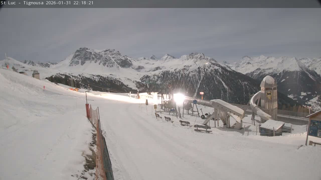 Saint Luc, Tignousa & Swiss Alps View  Live Cam - Anniviers, Sierre, Valais, Switzerland