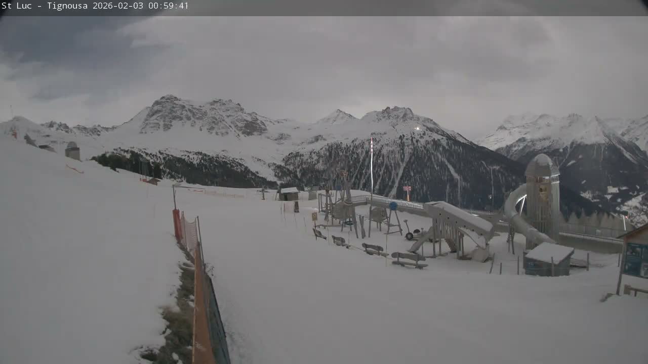 Saint Luc, Tignousa & Swiss Alps View  Live Cam - Anniviers, Sierre, Valais, Switzerland