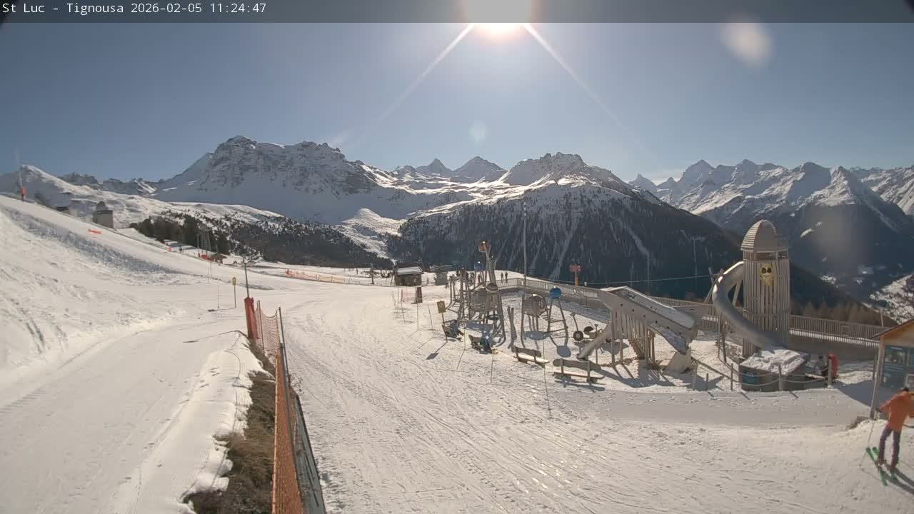 Saint Luc, Tignousa & Swiss Alps View  Live Cam - Anniviers, Sierre, Valais, Switzerland