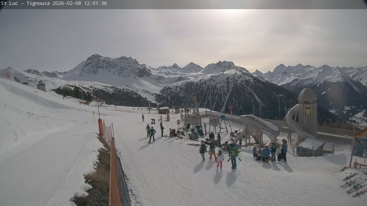 Saint Luc, Tignousa & Swiss Alps View  Live Cam - Anniviers, Sierre, Valais, Switzerland